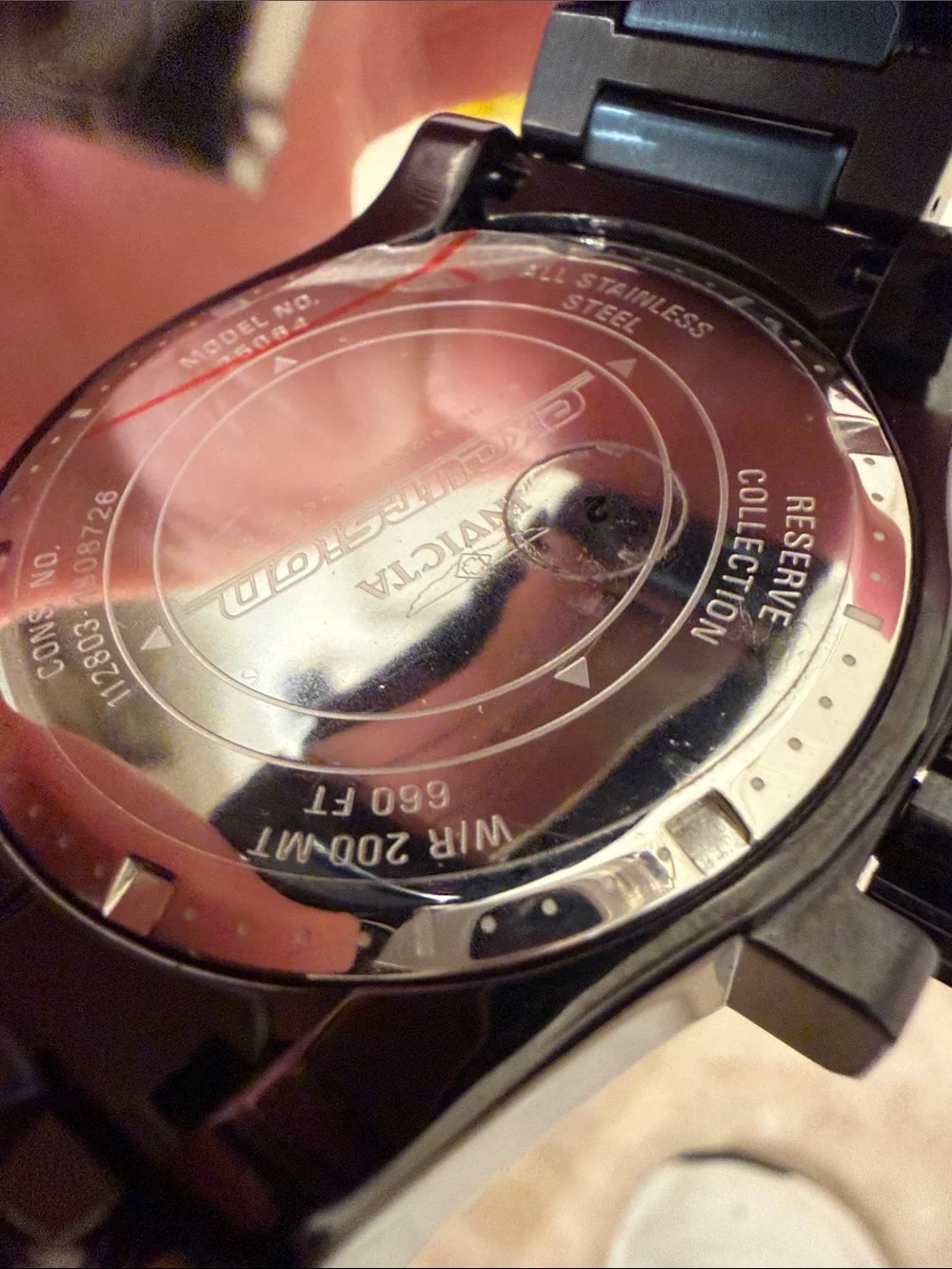 Invicta Black Stainless Steel Watch with Black Dial